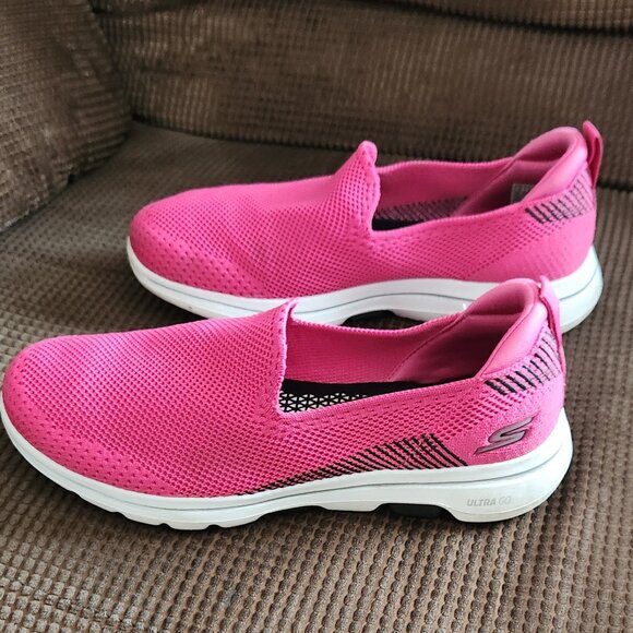 Pink Size 8 SKECHERS GO WALK Slide On Shoes - Picture 4 of 5